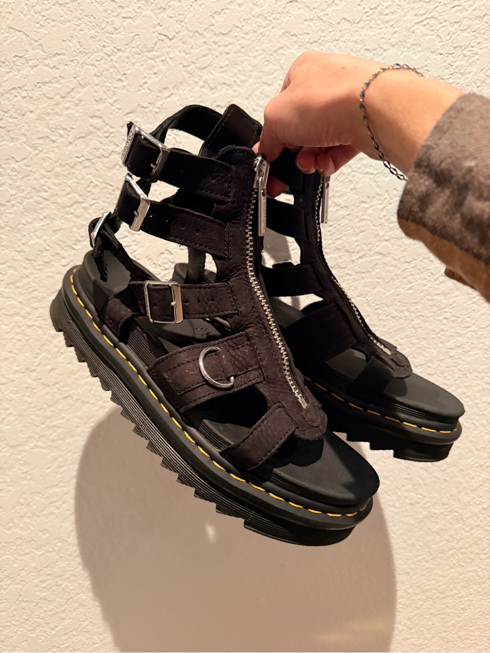 Dr. Martens Black Gladiator Platform Sandals with Buckle Straps - Picture 7 of 15